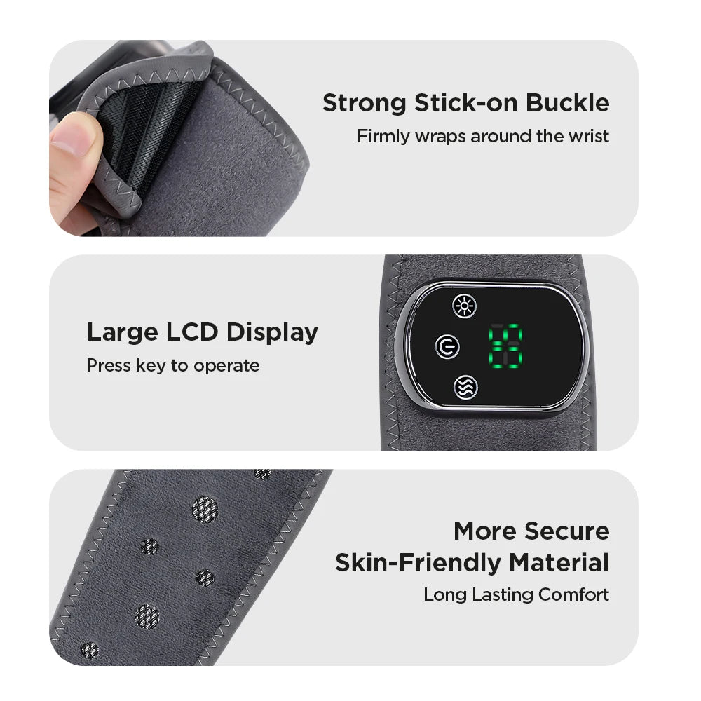 Electric Cordless Heated Ankle Guard Massager for Right Left Foot Vibration Massage Wristband Ankle Joint Brace Relax Muscles