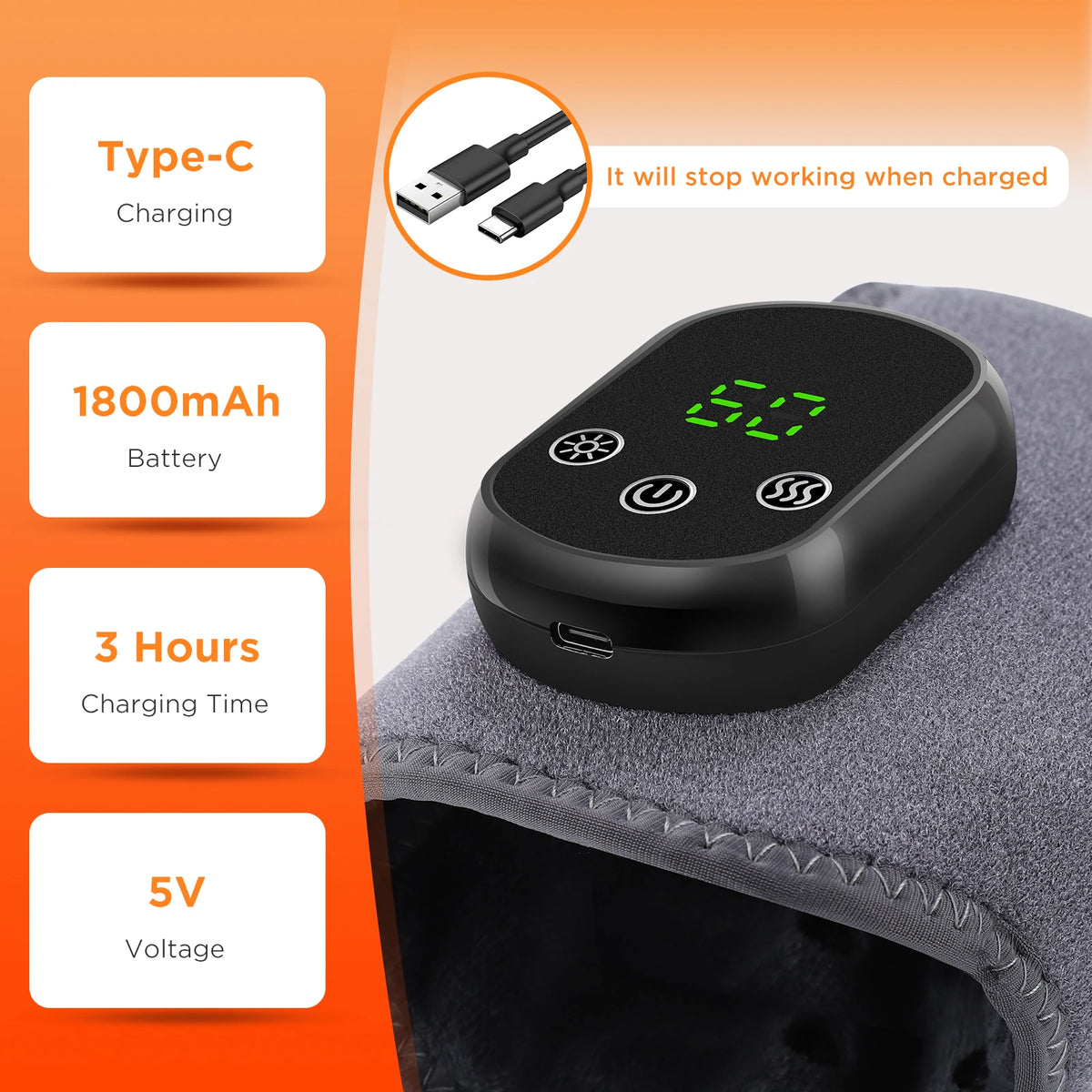 Electric Cordless Heated Ankle Guard Massager for Right Left Foot Vibration Massage Wristband Ankle Joint Brace Relax Muscles